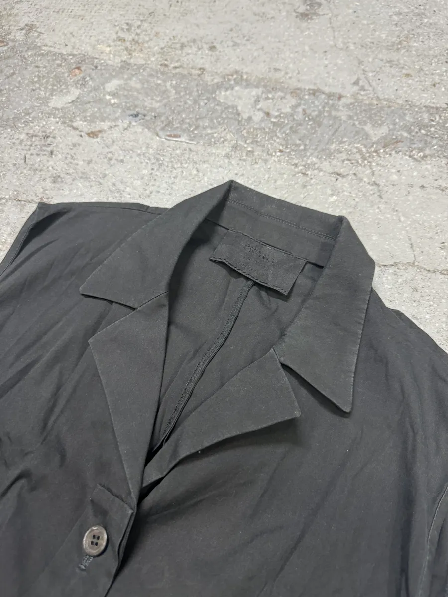 2000s Prada Black Sleeveless Minimalist Shirt - Image 8