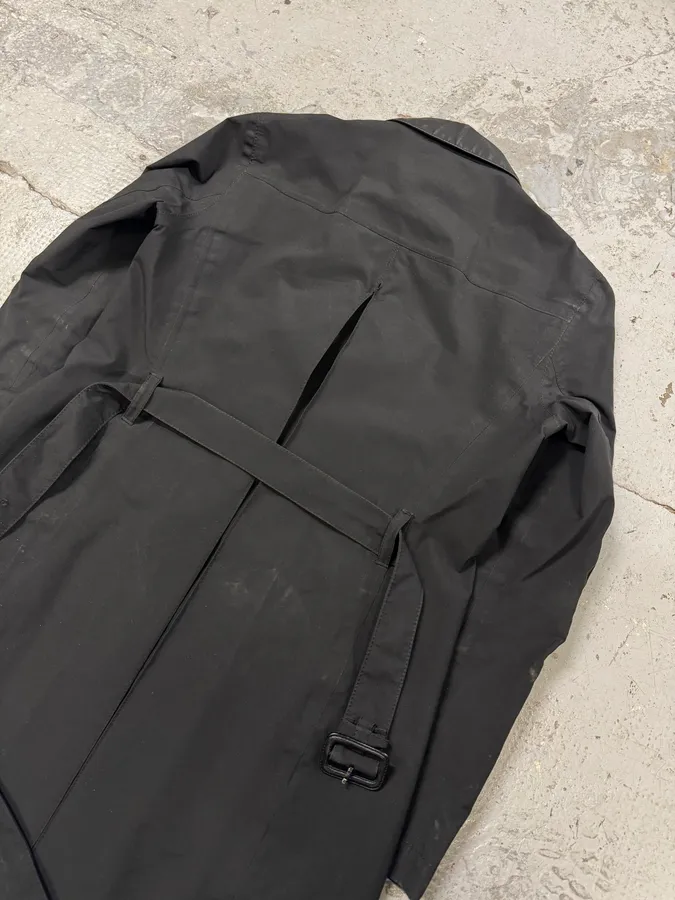2000s Prada Black Trench Raincoat Jacket - Image 5
