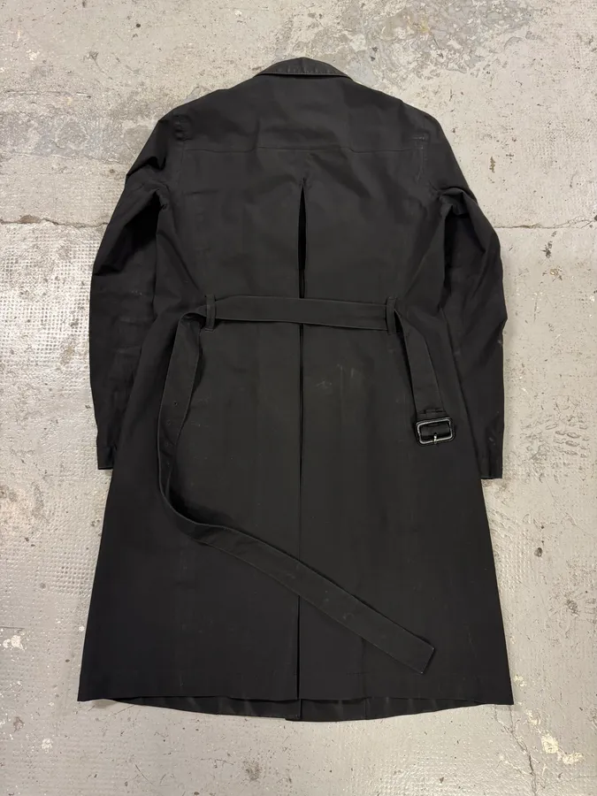 2000s Prada Black Trench Raincoat Jacket - Image 6