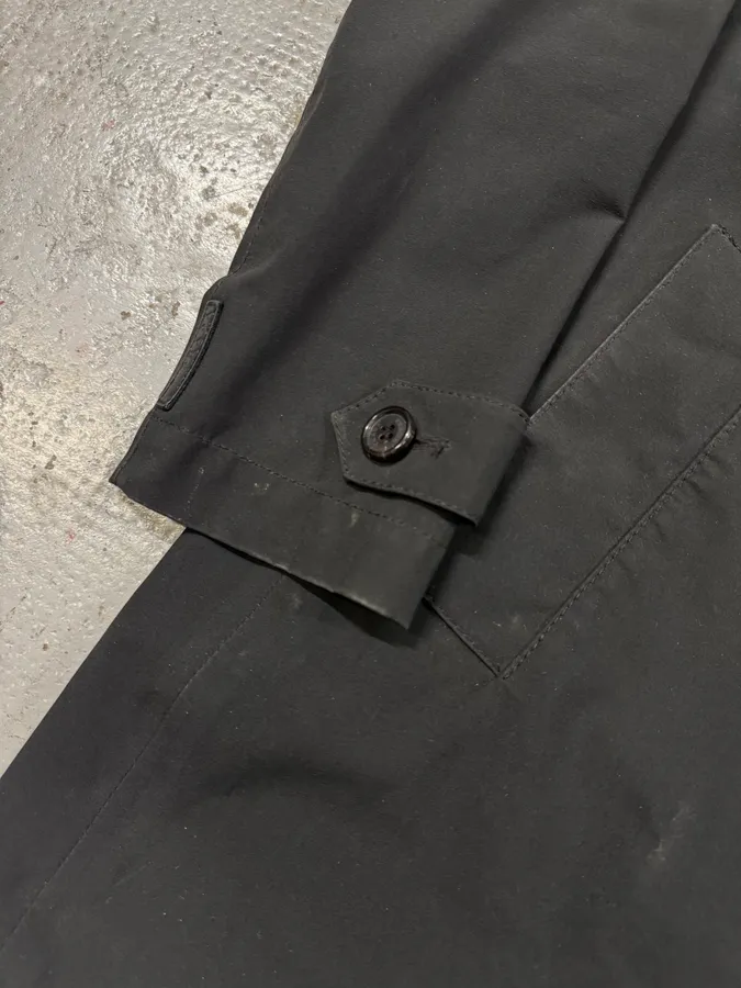2000s Prada Black Trench Raincoat Jacket - Image 7