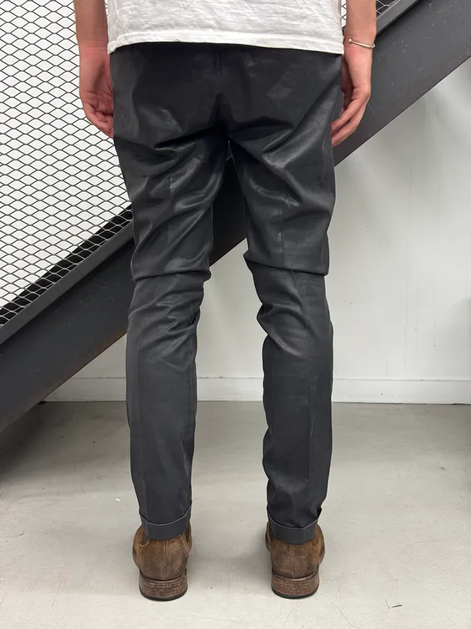 2000s Prada Black Waxed Pants - Image 5
