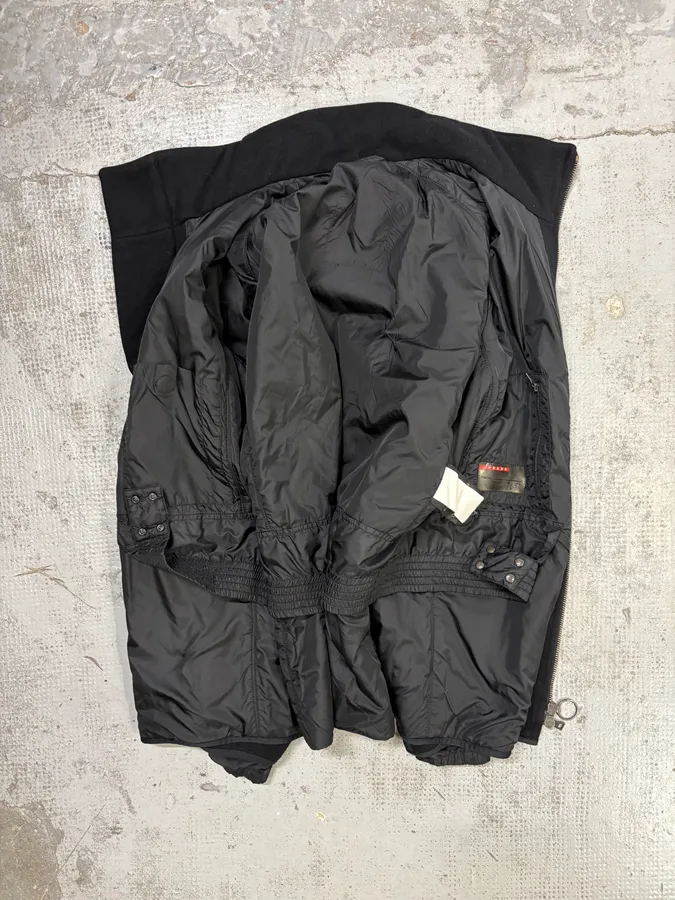 2000s Prada Black Wool Classy Jacket - Image 7