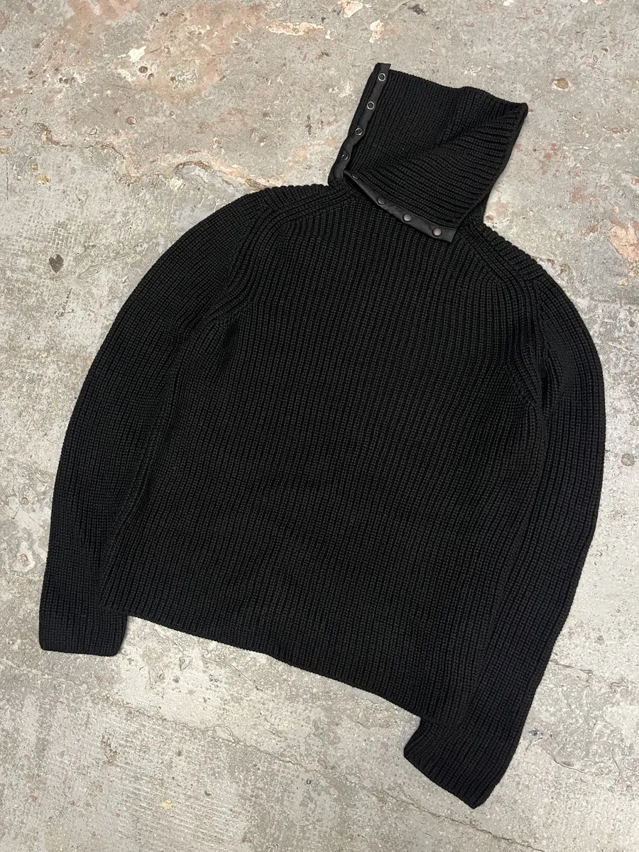 2000s Prada Black Wool Italian Turtleneck - Image 7