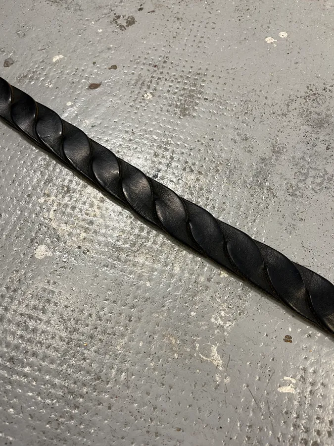 2000s Prada Black Woven Leather Belt - Image 8