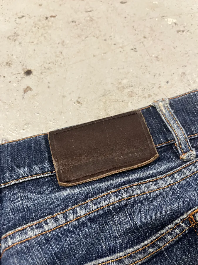 2000s Prada Blue Faded Denim Jeans - Image 5