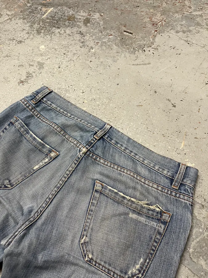 2000s Prada Blue Faded Denim Jeans - Image 8