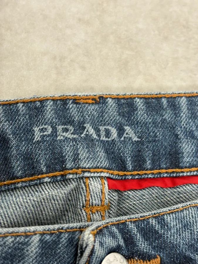 2000s Prada Blue Regular Denim Jeans - Image 13