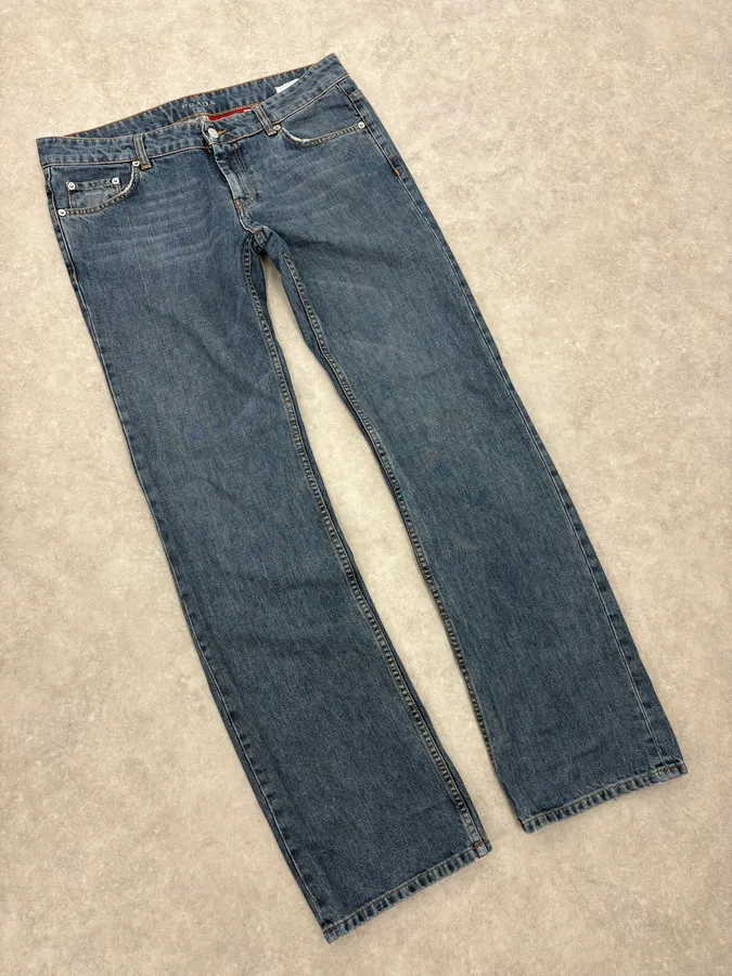 2000s Prada Blue Regular Denim Jeans - Image 5