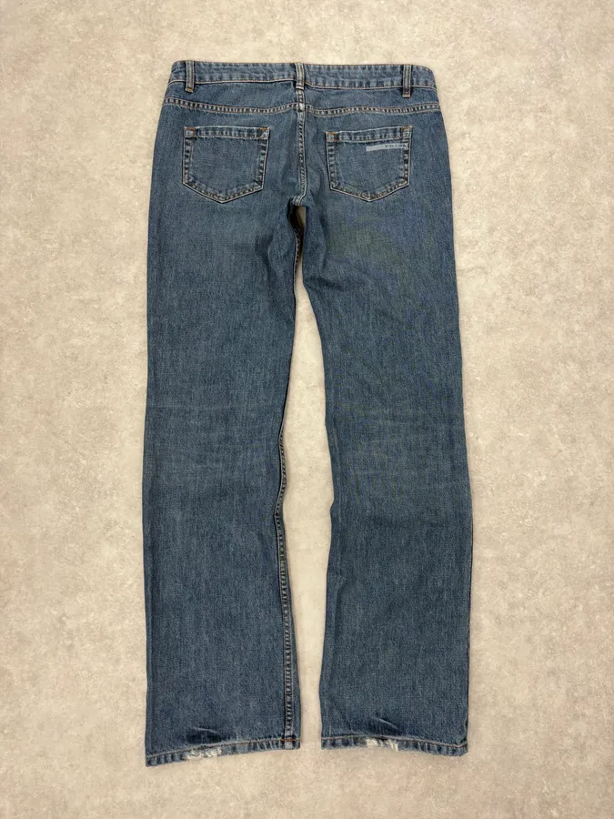 2000s Prada Blue Regular Denim Jeans - Image 7