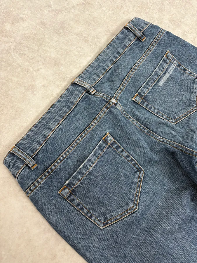 2000s Prada Blue Regular Denim Jeans - Image 8