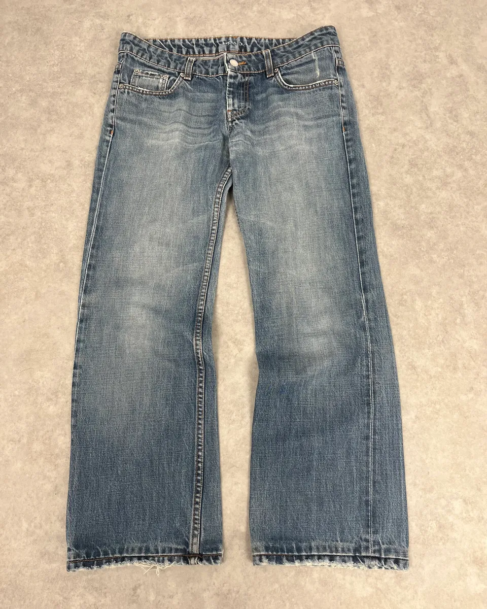 2000s Prada Blue Regular Faded Denim Jeans - Image 4