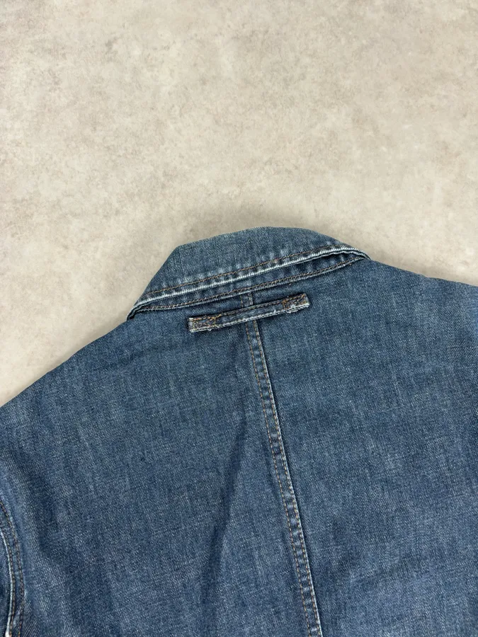 2000s Prada Blue Rock Denim Jacket - Image 6