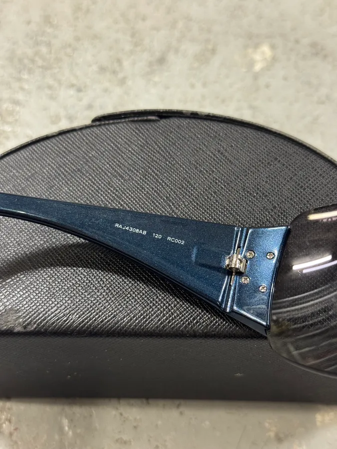 2000s Prada Blue Studded Sunglasses - Image 8
