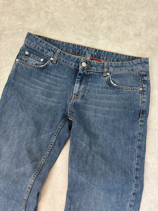 2000s Prada Blue Worker Denim Jeans - Image 5
