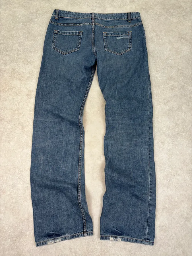 2000s Prada Blue Worker Denim Jeans - Image 6
