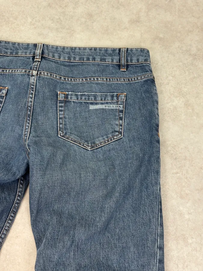 2000s Prada Blue Worker Denim Jeans - Image 8