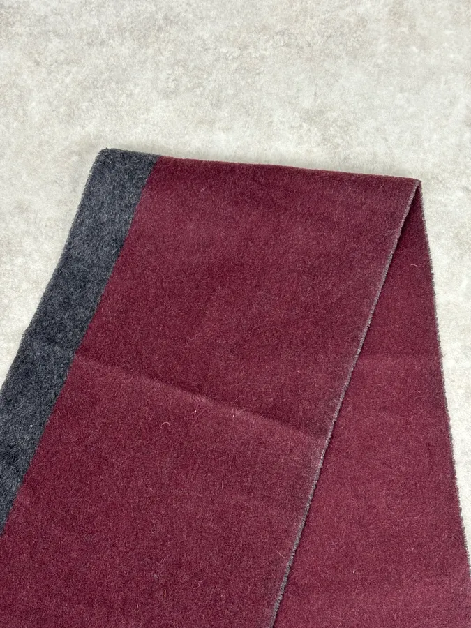 2000s Prada Bordeaux & Grey Cashmere Scarf - Image 5