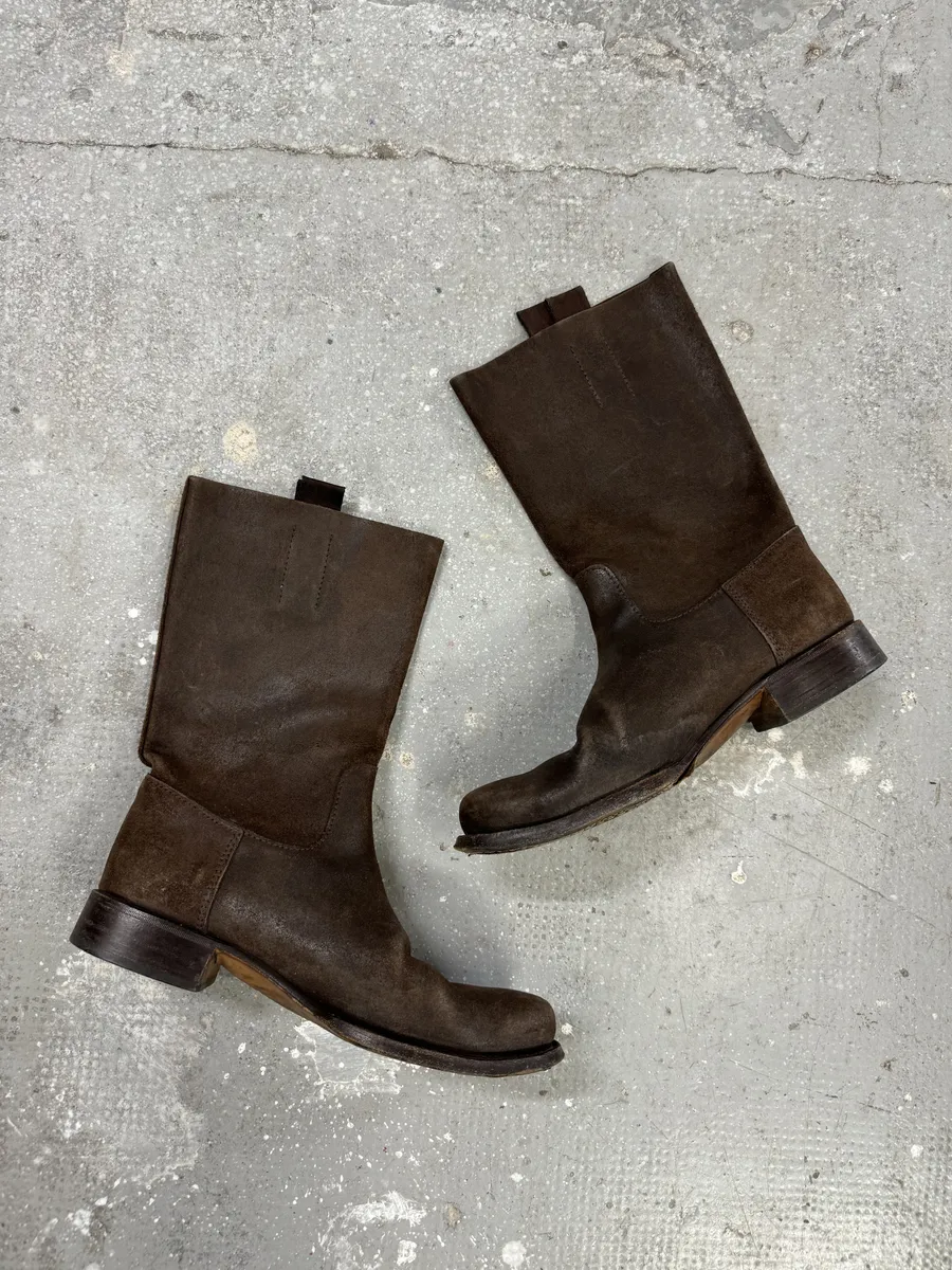 2000s Prada Brown Archive Leather Ankle Boots - Image 3