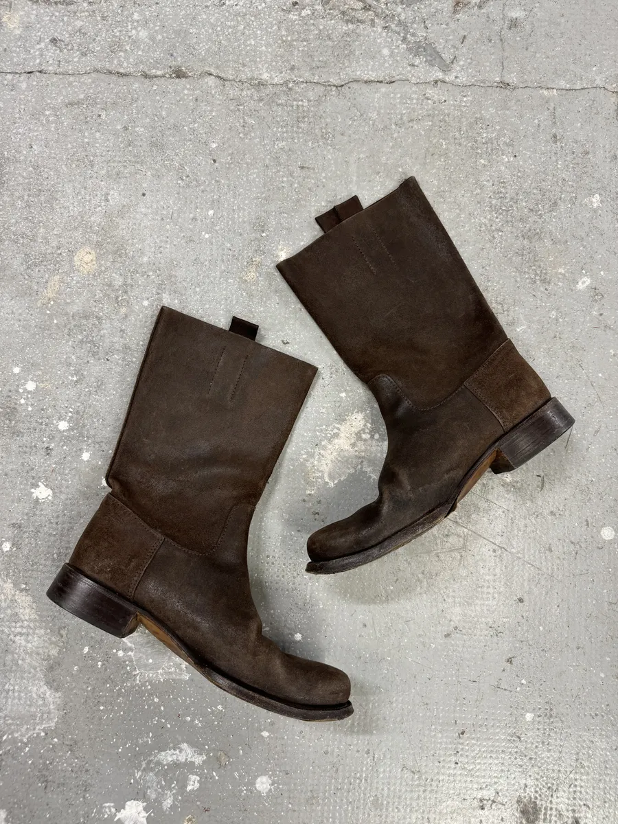 2000s Prada Brown Archive Leather Ankle Boots - Image 5