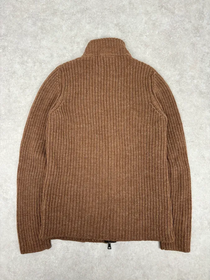 2000s Prada Brown Cozy Zip-up Sweater - Image 5