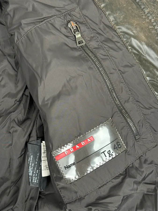 2000s Prada Brown Effect Puffer Jacket - Image 10