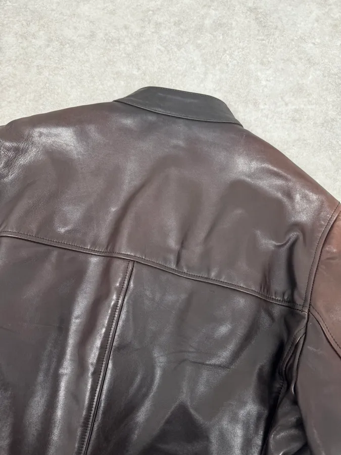 2000s Prada Brown Faded Premium Leather Jacket - Image 6