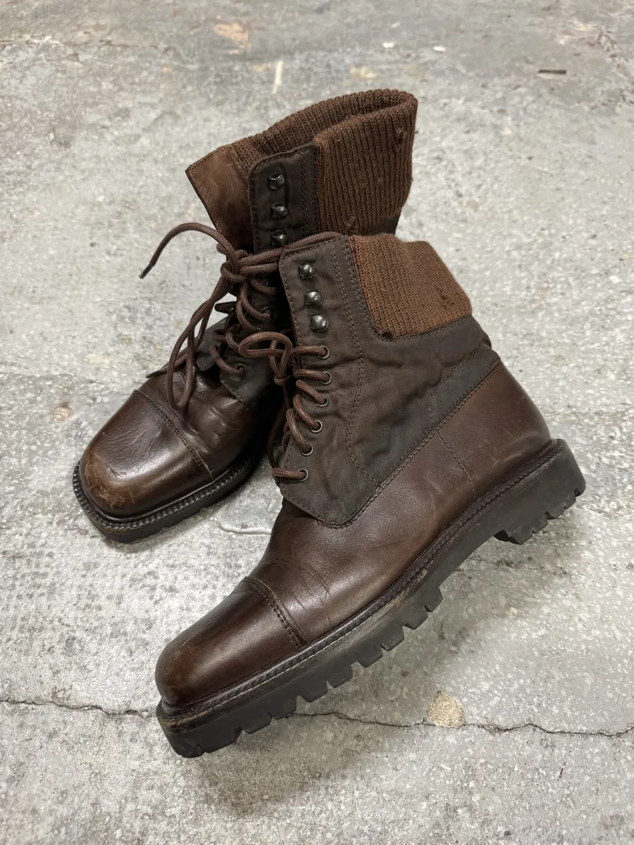 2000s Prada Brown Hybrid Leather Boots - Image 5