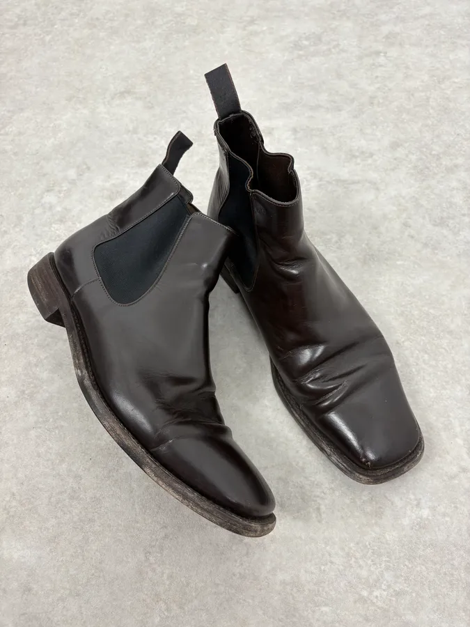 2000s Prada Brown Leather Ankle Boots - Image 5