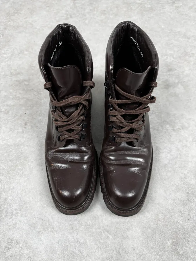 2000s Prada Brown Leather Boots - Image 3