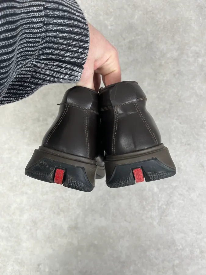2000s Prada Brown Leather Hybrid Archive Boots - Image 4