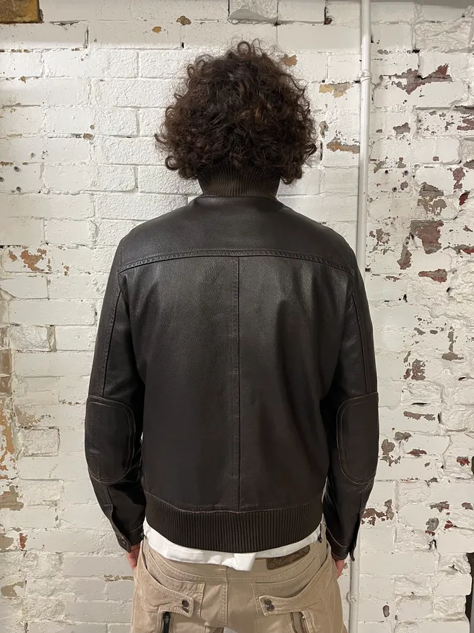 2000s Prada Brown Leather Premium Jacket - Image 3