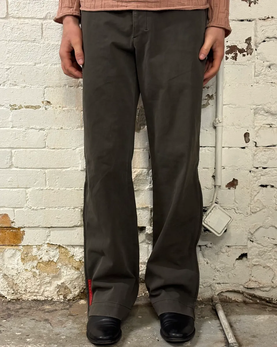 2000s Prada Brown Linea Rossa Cozy Pants - Image 2