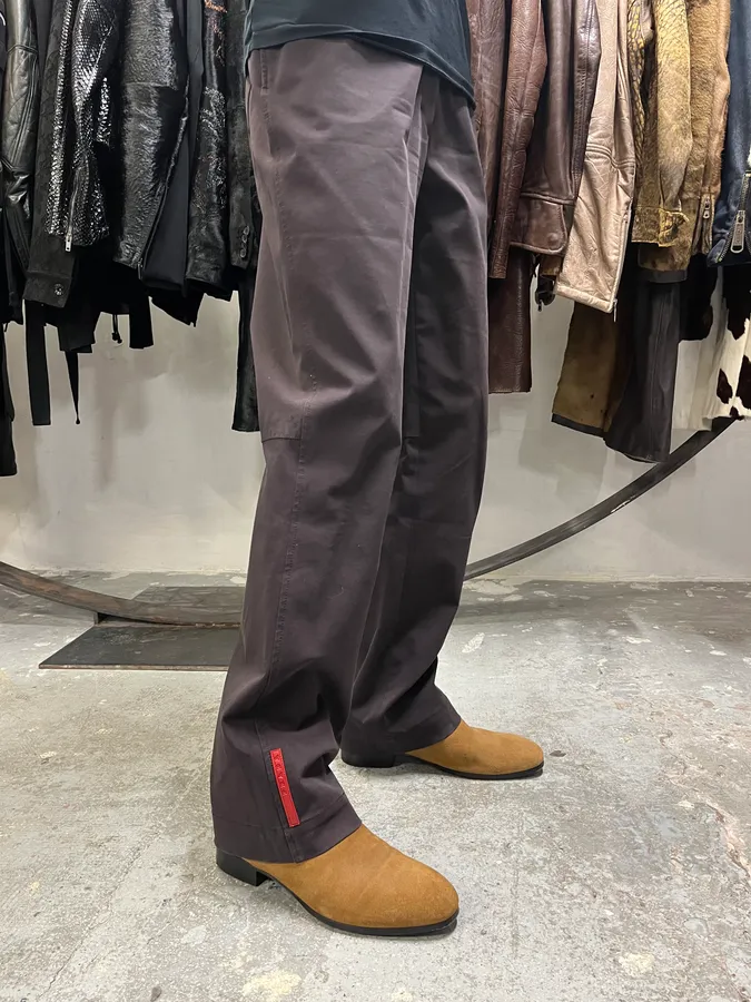 2000s Prada Brown Linea Rossa Pants - Image 3