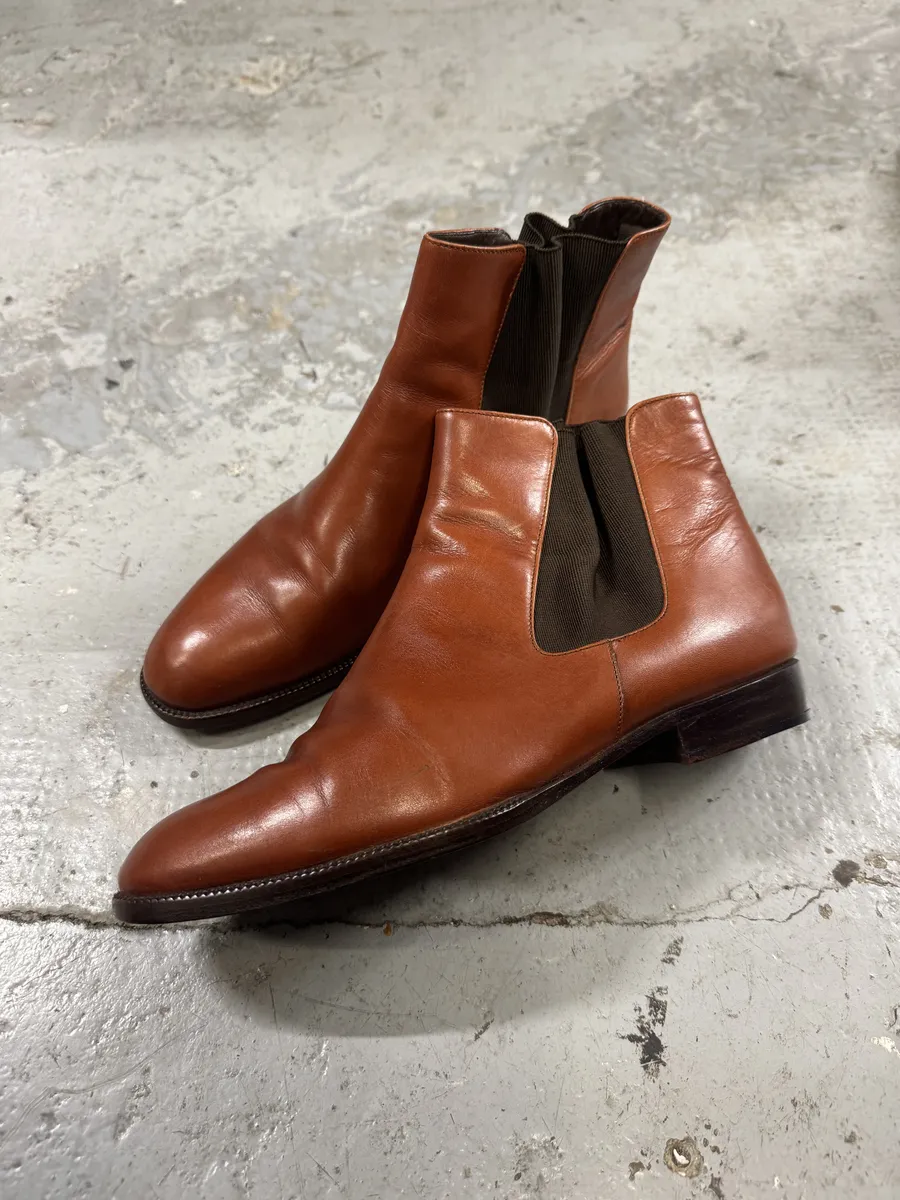 2000s Prada Brown Minimalist Leather Boots - Image 2