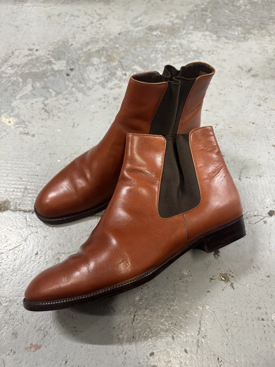 2000s Prada Brown Minimalist Leather Boots - Image 8