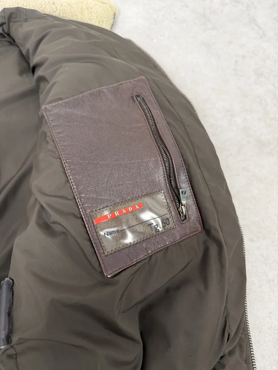2000s Prada Brown Puffer Fur Collar Jacket - Image 10