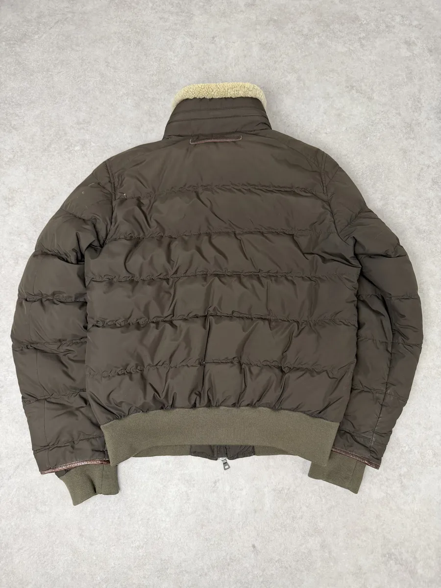2000s Prada Brown Puffer Fur Collar Jacket - Image 2