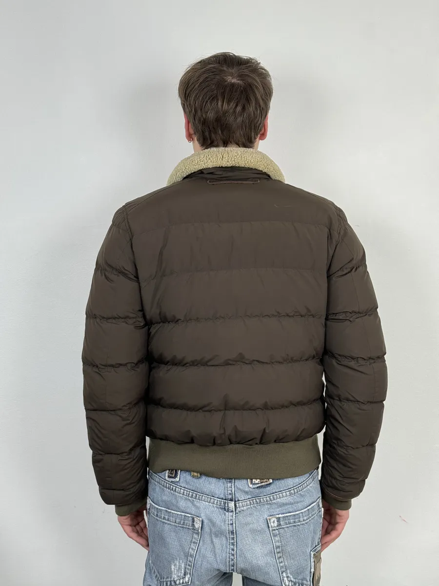 2000s Prada Brown Puffer Fur Collar Jacket - Image 4