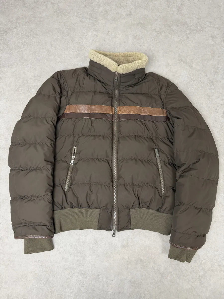 2000s Prada Brown Puffer Fur Collar Jacket - Image 5