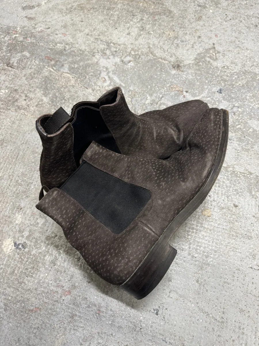 2000s Prada Brown Suede Detailed Leather Boots - Image 2