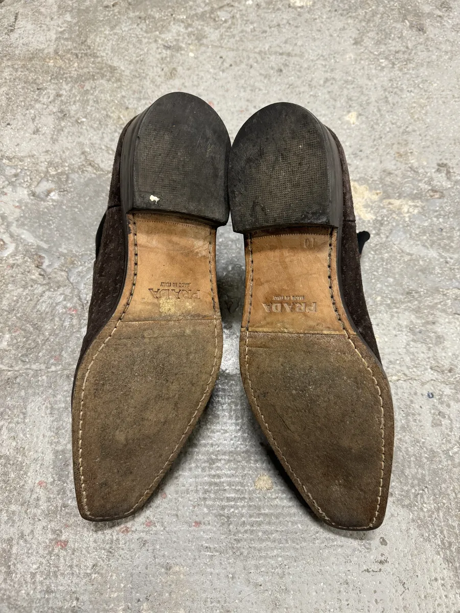 2000s Prada Brown Suede Detailed Leather Boots - Image 7