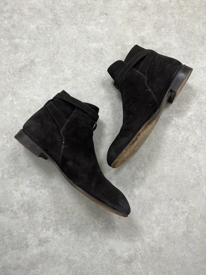 2000s Prada Brown Suede Leather Boots - Image 5