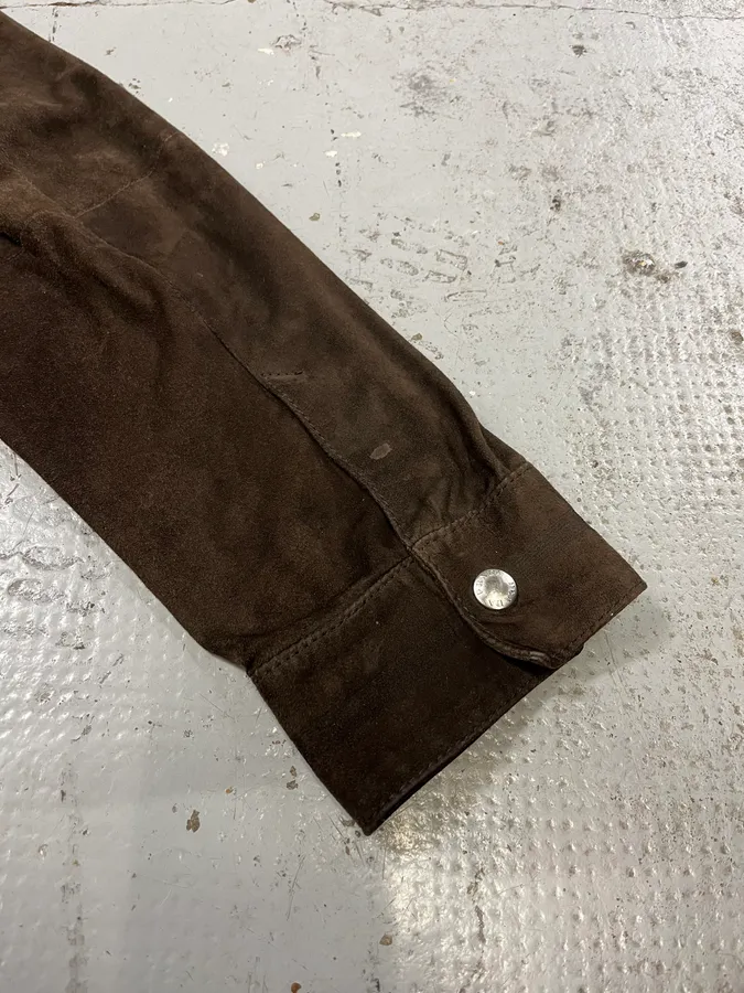 2000s Prada Brown Suede Leather Zip-up Jacket - Image 15