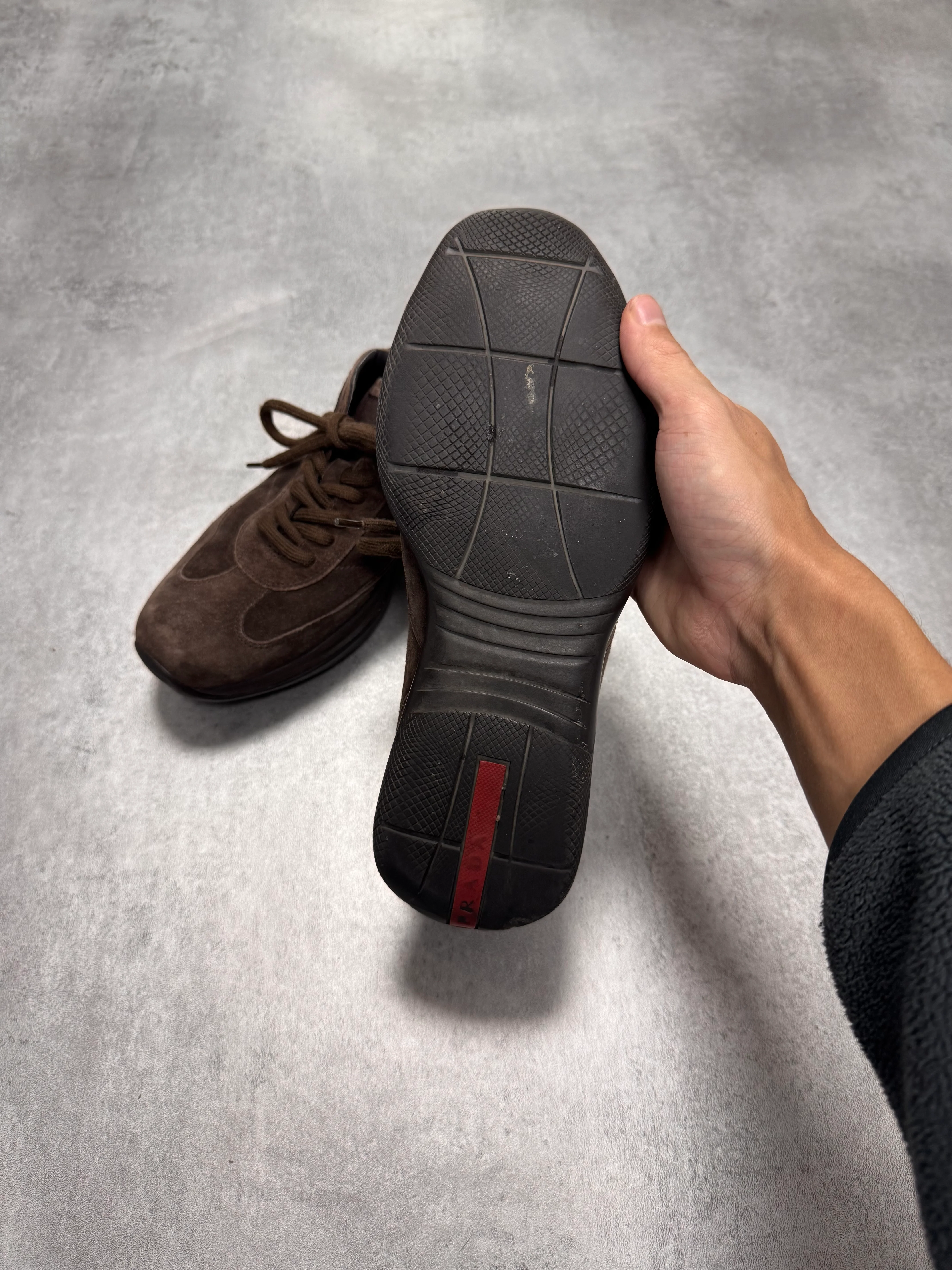 2000s Prada Brown Suede Low Sneakers - Image 5