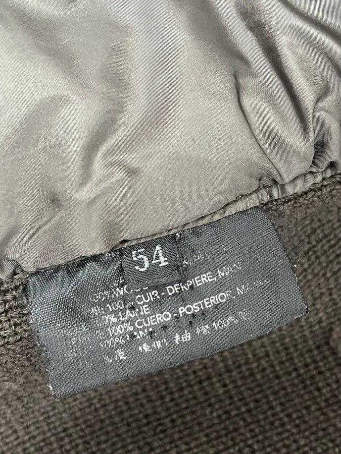 2000s Prada Brown Wool & Black Front Leather Jacket - Image 11