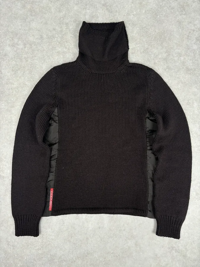 2000s Prada Brown Wool Turtleneck Sweater