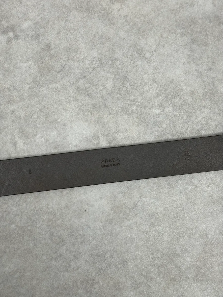 2000s Prada Brown Wover Leather Minimalist Belt - Image 6