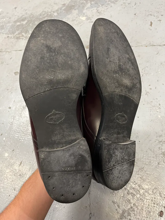 2000s Prada Burgundy Leather Loafers - Image 7