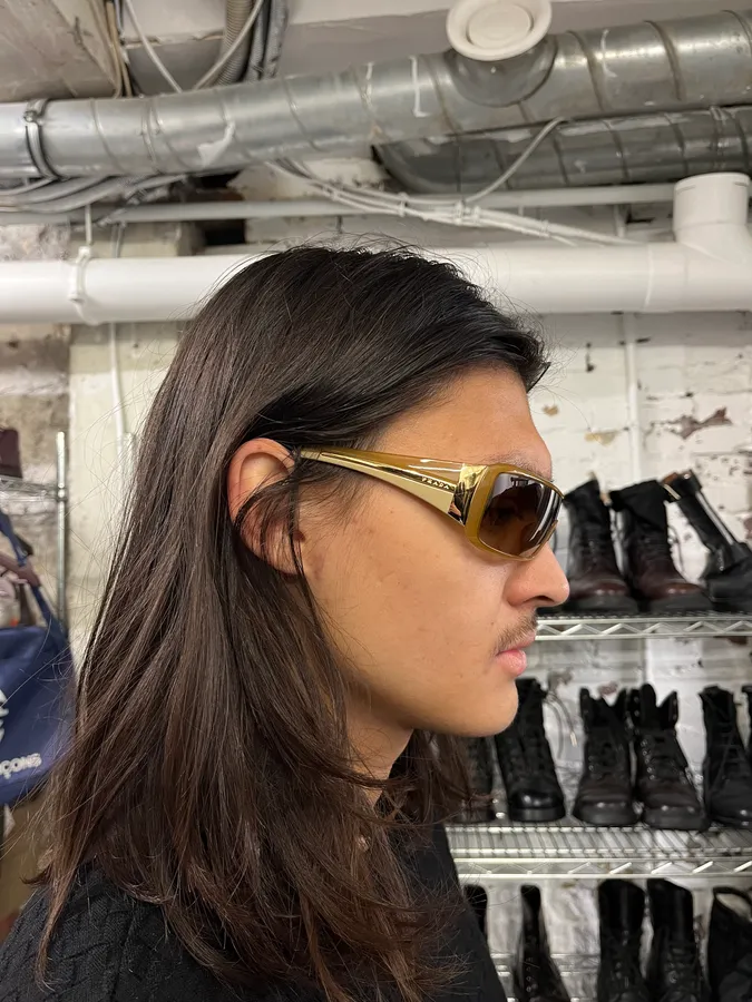 2000s Prada Camel Sunglasses - Image 3