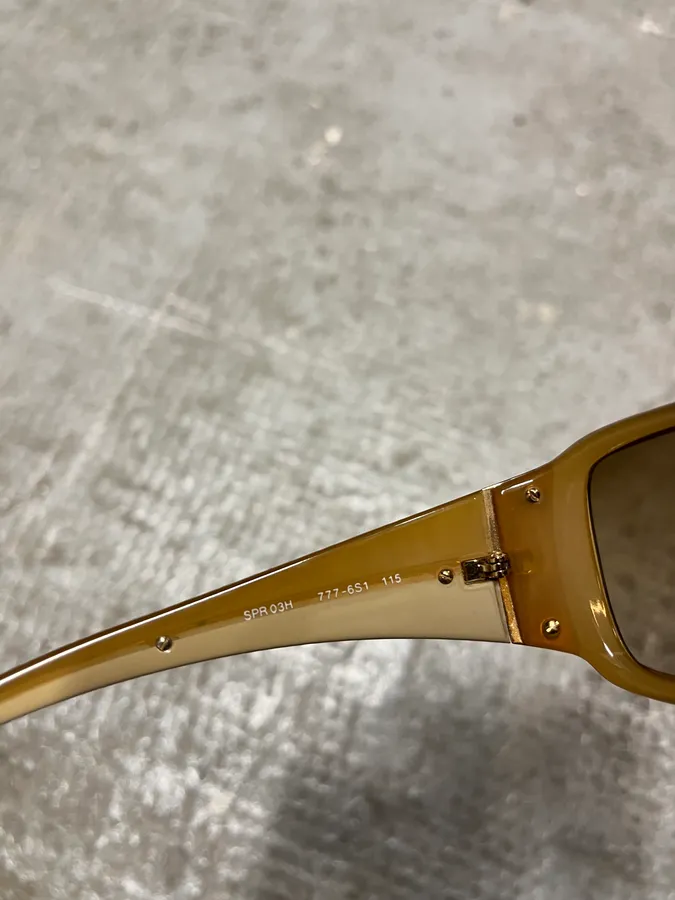 2000s Prada Camel Sunglasses - Image 8